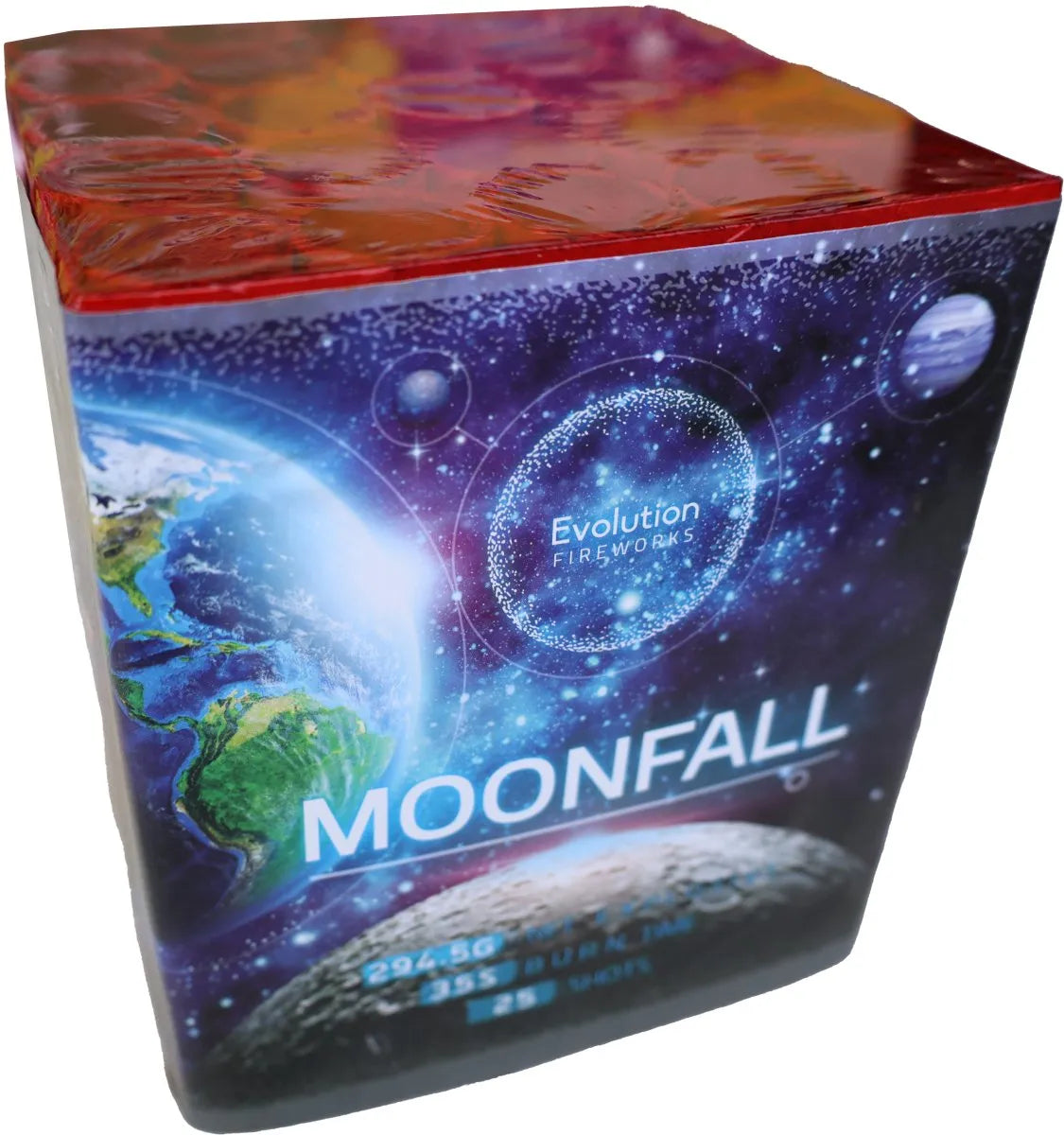 Evo Fireworks Moonfall 25 shot low noise cake.