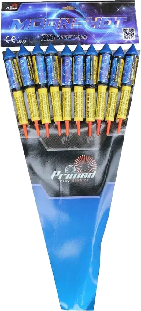 Moonshot 10-pack F3 rockets by Primed Pyrotechnics