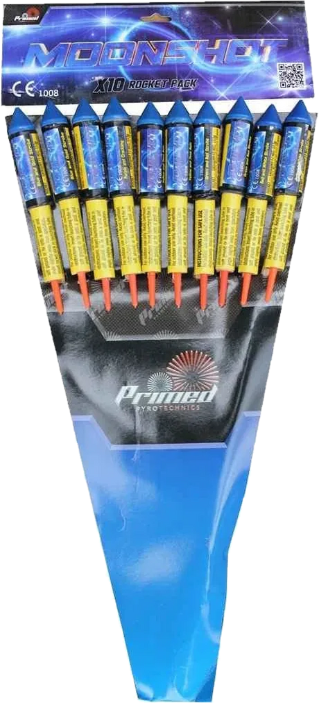 Moonshot 10-pack F3 rockets by Primed Pyrotechnics