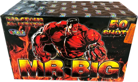 Mr Big 50-shot F3 cake firework by Galactic Fireworks