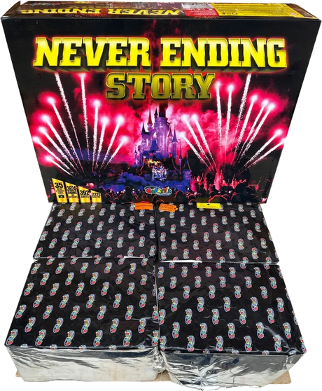 Never Ending Story 392-shot fanned F3 compound firework by Galactic Fireworks