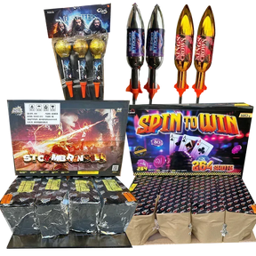 Galactic Fireworks New Year's Extravaganza pack with Stormbringer and Spin To Win compounds.