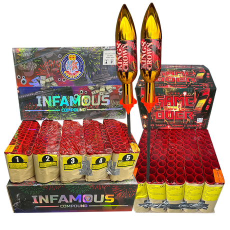 Galactic Fireworks New Year's Spectacular pack with Infamous and Game Over compounds.