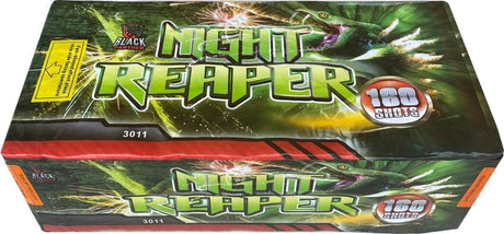 Night Reaper 160-shot fanned F3 cake firework by Black Panther
