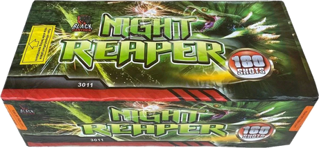 Night Reaper 160-shot fanned F3 cake firework by Black Panther