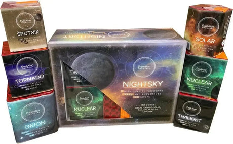 Night Sky Box 6-cake F3 cake pack firework by Evo Fireworks