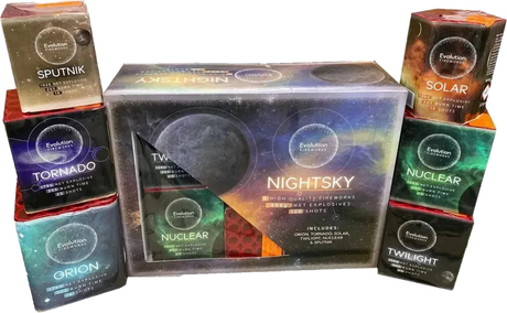Night Sky Box 6-cake F3 cake pack firework by Evo Fireworks