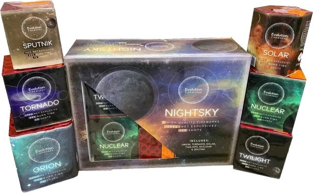 Night Sky Box 6-cake F3 cake pack firework by Evo Fireworks