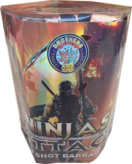 Brothers Pyrotechnics Ninjas Attack 19 shot cake.