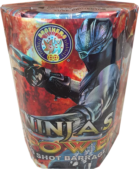 Brothers Pyrotechnics Ninjas Power 19 shot cake.