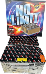 No Limit 99-shot fanned F3 compound firework by Primed Pyrotechnics