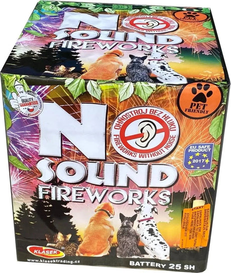No Sound Cake 25-shot low-noise F2 cake firework by Klasek