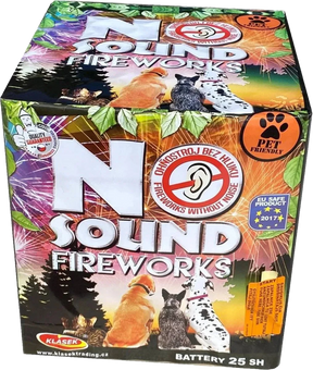 No Sound Cake 25-shot low-noise F2 cake firework by Klasek