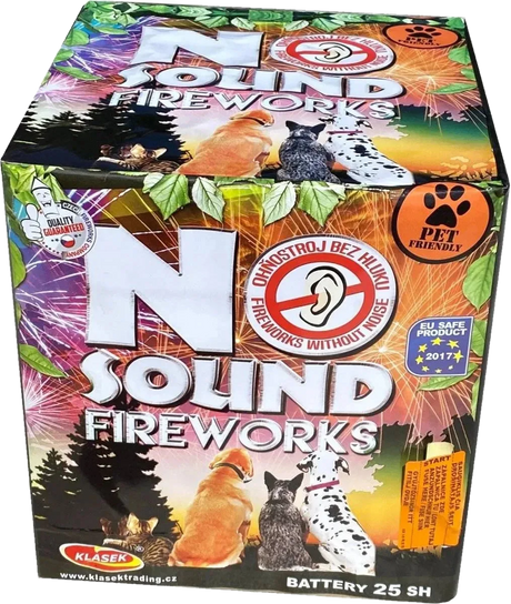 No Sound Cake 25-shot low-noise F2 cake firework by Klasek