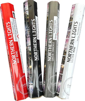 Northern Lights 4-pack low-noise F2 roman candles by Evo Fireworks