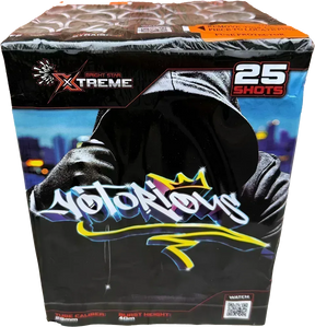 Xtreme Fireworks Notorious 25 shot cake.
