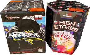 Notorious and High Stakes F3 firework cakes twin pack.