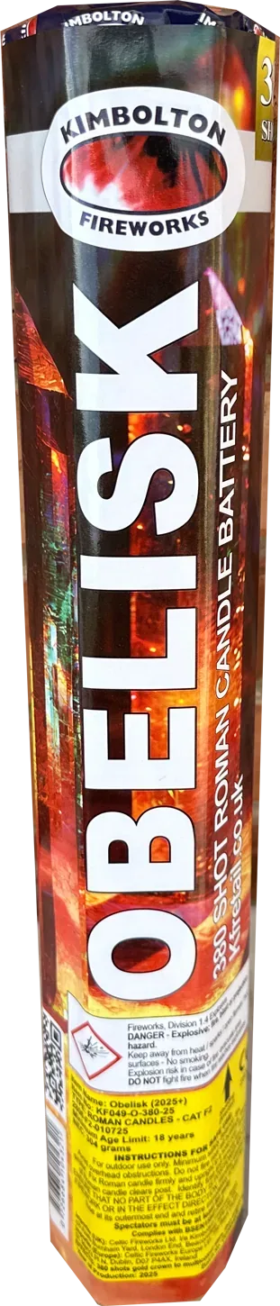 Kimbolton Fireworks Obelisk 380 shot candle battery.