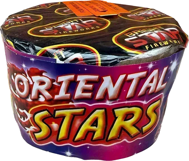 Bright Star Fireworks Oriental Stars 96 shot cake.