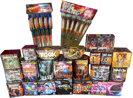 Overdrive Pack 33-piece complete display firework pack by Galactic Fireworks