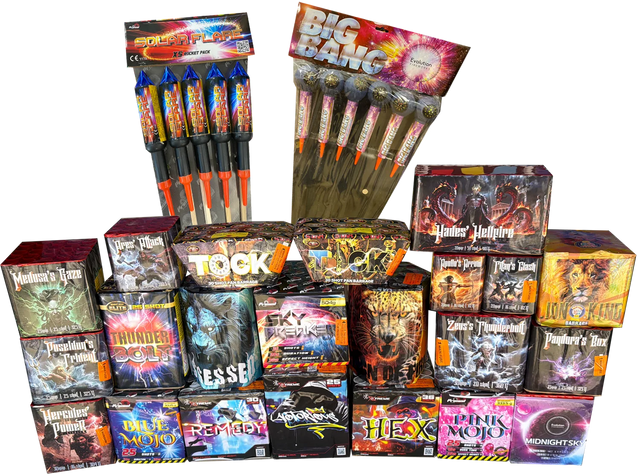 Overdrive Pack 33-piece complete display firework pack by Galactic Fireworks
