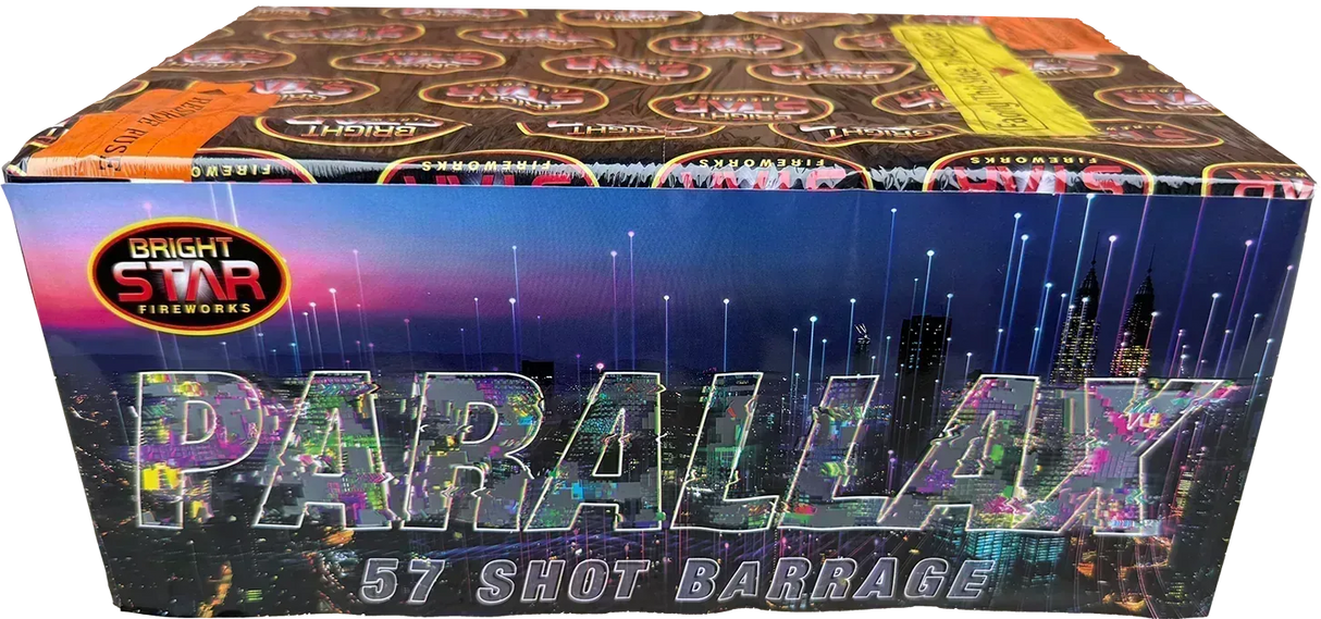 Bright Star Fireworks Parallax 57 shot cake.
