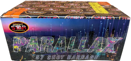 Bright Star Fireworks Parallax 57 shot cake.