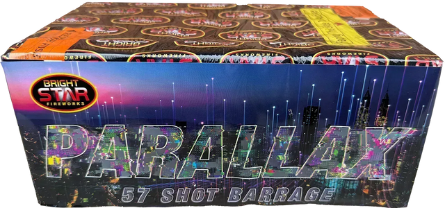 Bright Star Fireworks Parallax 57 shot cake.