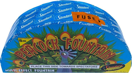 Peacock low-noise fanned garden fountain firework by Standard Fireworks