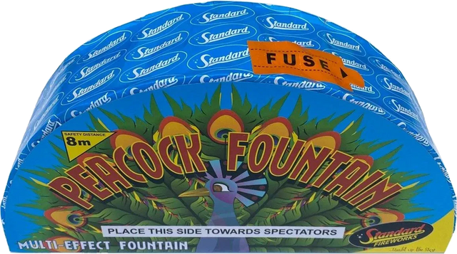 Peacock Fountain, low-noise fanned garden fountain firework by Standard Fireworks