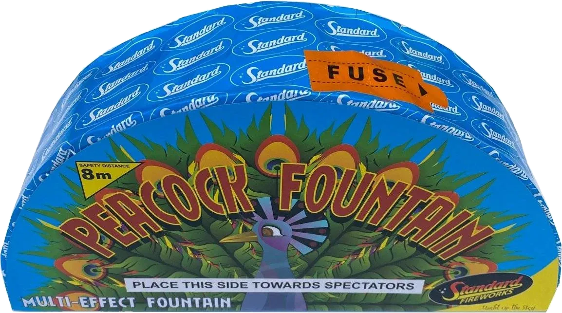 Peacock Fountain, low-noise fanned garden fountain firework by Standard Fireworks