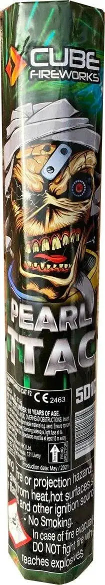 Cube Fireworks Pearl Attack 56 shot roman candle.