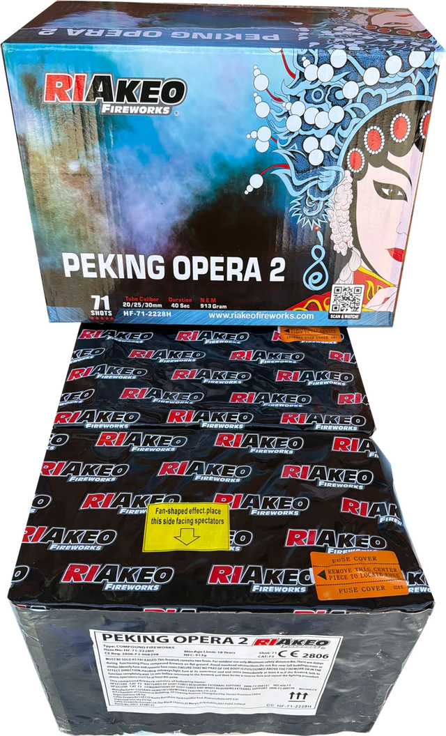 Peking Opera 2 71-shot fanned F2 compound firework by Riakeo
