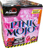 Primed Pyrotechnics Pink Mojo 25 shot cake firework.