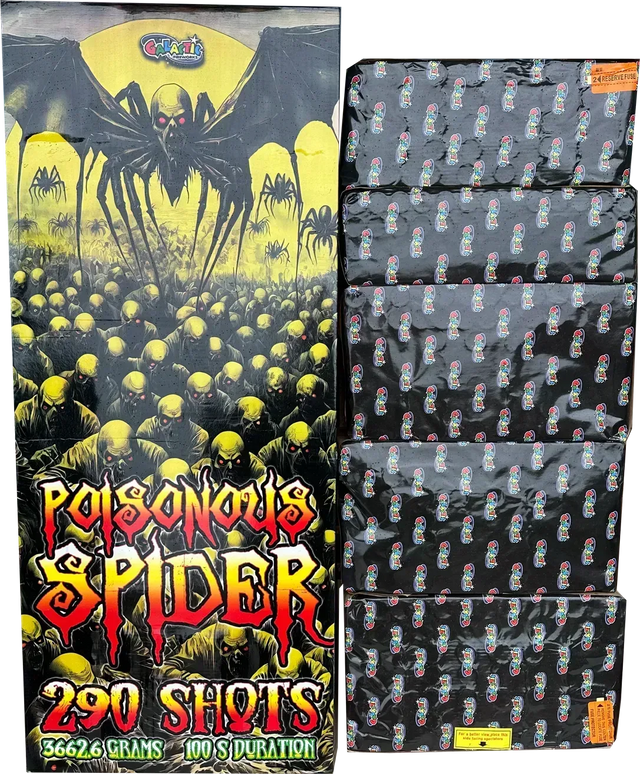 The massive Poisonous Spider compound firework by Galactic Fireworks.