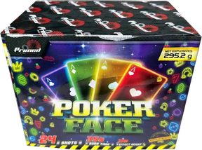 Poker Face 24-shot F3 cake firework by Primed Pyrotechnics
