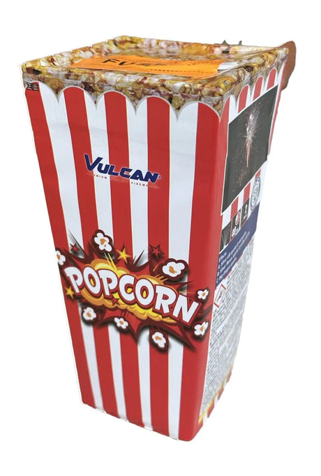 Vulcan Fireworks Popcorn fountain in red and white cinema box packaging.