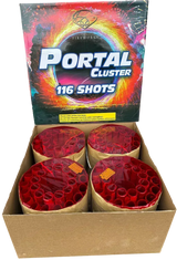 The Portal Cluster compound firework by Gemstone.