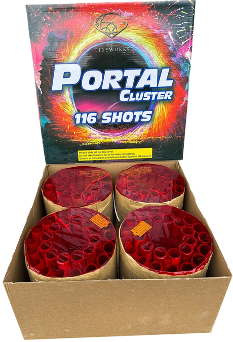 The Portal Cluster compound firework by Gemstone.