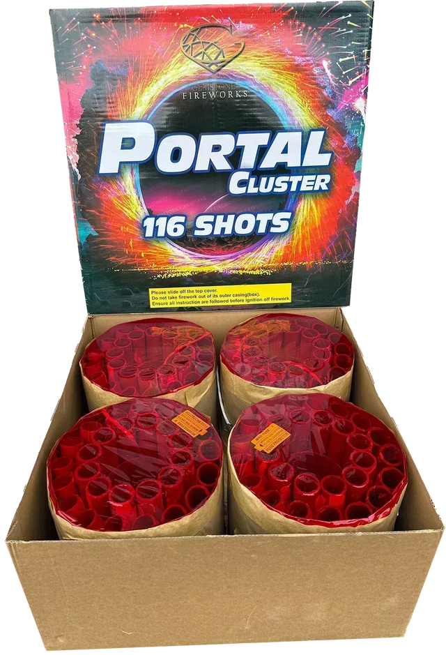 The Portal Cluster compound firework by Gemstone.