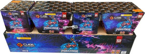 Poseidon 133-shot fanned compound firework by Cube Fireworks