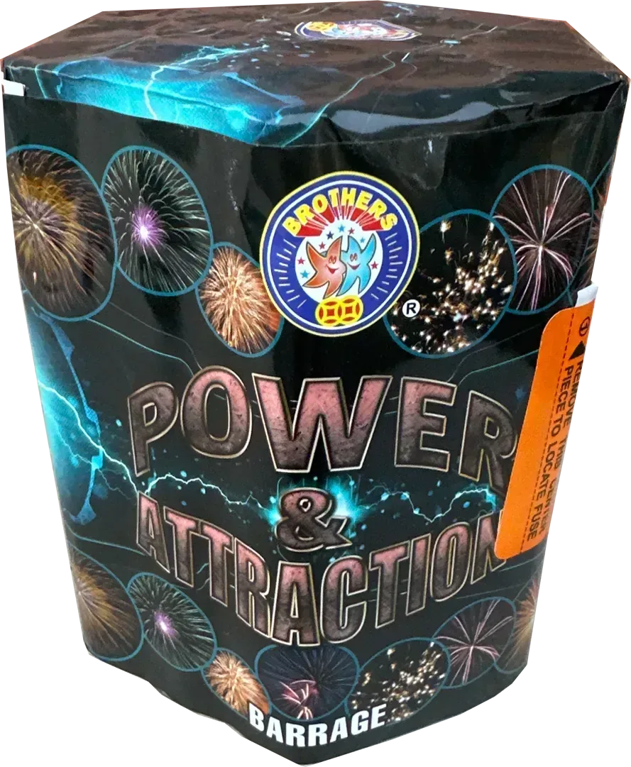 Power & Attraction 19 shot firework cake by Brothers Pyrotechnics.