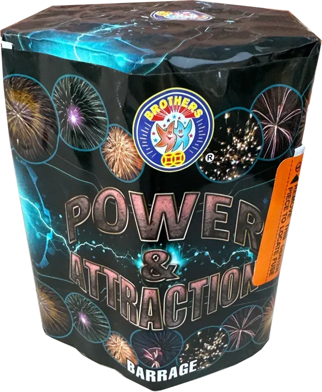 Power & Attraction 19 shot firework cake by Brothers Pyrotechnics.