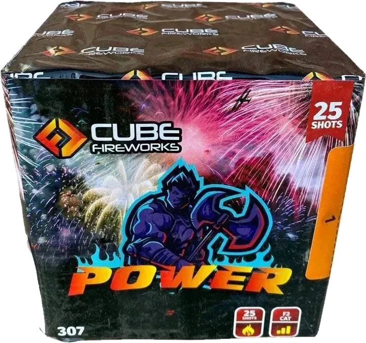 Power 25-shot F2 garden cake firework by Cube Fireworks