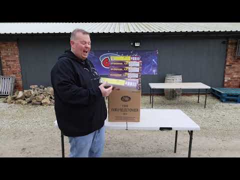 Family Box selection box demonstration by Bright Star showing mixed fireworks