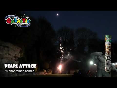 Attack Candles firework night footage — coloured star effects