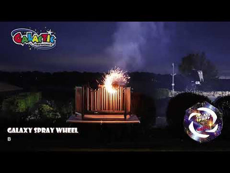 Galaxy Spray Wheel firework, firing demo