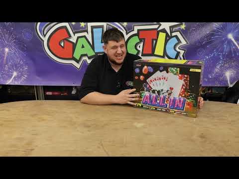 All In compound firework night footage — fanned display
