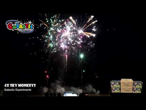 Fireworks Exploding Coco Sky Monkeys With Exploding Coconuts – Galactic Fireworks