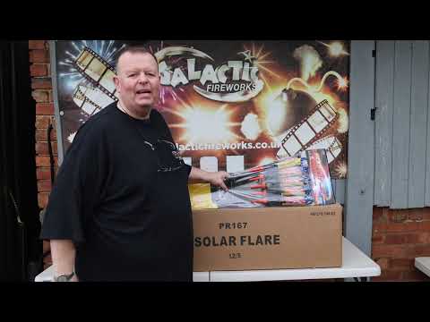 Solar Flare 1.3G rockets firework display video